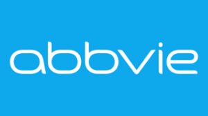 A blue background with the word abbvie written in white.